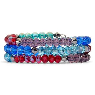 Multicolor Glass Bead Coil Bracelet