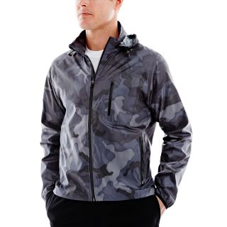 Xersion Hidden Hood Windbreaker, Grey, Mens