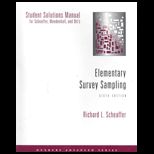 Elementary Survey Sampling   Student Solution Manual