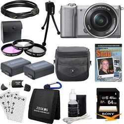 Sony a5000 Compact Interchangeable Lens Camera Silver 16 50mm Lens Essentials Bu