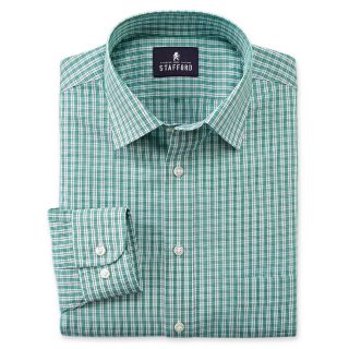 Stafford Broadcloth Dress Shirt, Green, Mens