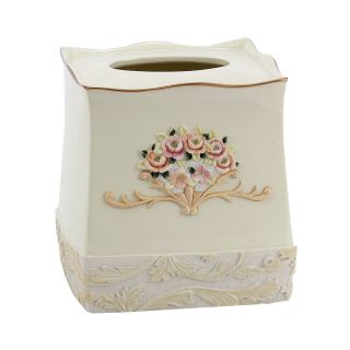 Avanti Rosefan Tissue Holder, Ivory