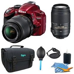 Nikon D3200 DX format DSLR Kit w/ 18 55mm DX VR Zoom Lens and 55 300mm VR Lens (