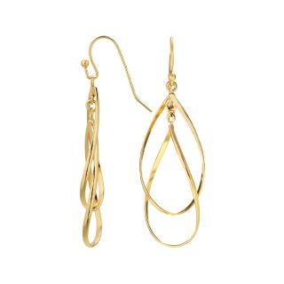 Bridge Jewelry Gold Plated Double Teardrop Earrings