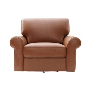 Leather Possibilities Roll Arm Swivel Chair, Sahara