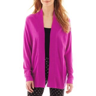 LIZ CLAIBORNE Shawl Collar Cardigan Sweater, Purple, Womens