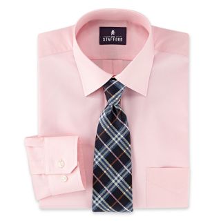Stafford Shirt and Tie Set   Big and Tall, Peoney Rose W/nvy, Mens