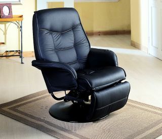Coaster Euro Style Swivel Chair with Recline in Black Model 7501
