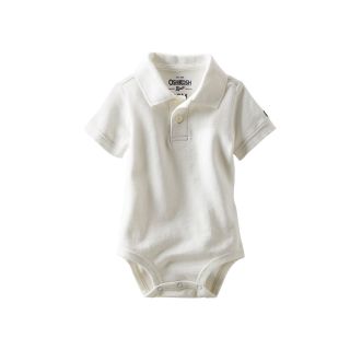 Oshkosh Bgosh Piqué Polo Bodysuit   Boys 3m 24m, White, White, Boys