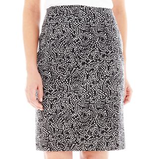 LIZ CLAIBORNE Cotton Pencil Skirt, Black