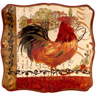 Tuscan Rooster Square Platter