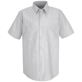 Red Kap SP20 Micro Check Mens Uniform Shirt, White