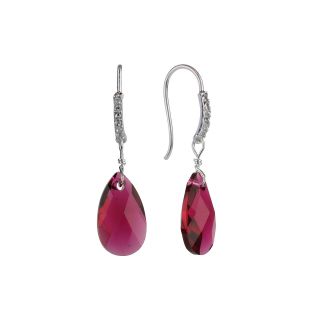 Bridge Jewelry Siam Red Crystal Teardrop Earrings