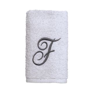Avanti Monogram Script Bath Towels, Silver