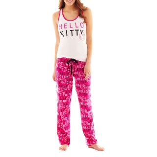 Hello Kitty Cotton Pajama Set, White, Womens
