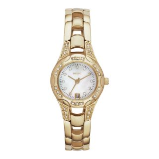 RELIC Charlotte Womens Gold Tone Crystal Accent Watch