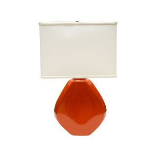 Ceramic Octagon Table Lamp, Red