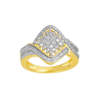 CT. T.W. Diamond Cluster Ring, Yellow/Gold, Womens