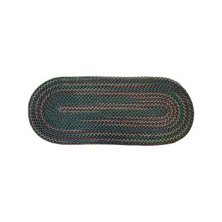 Monticello Braided Oval Runner Rugs, Navy