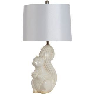 Ceramic Squirrel Table Lamp, White