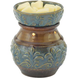 Candle Warmers Fleur de Lis Illumination Fragrance Warmer, Blue/Brown