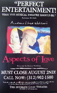 Aspects of Love   Chicago Production (Original Theatre Window Card)