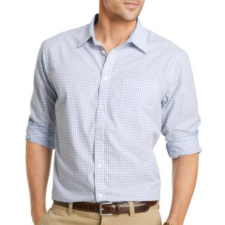 Van Heusen Office Button Front Shirt, Blue/White
