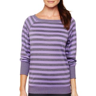 Xersion Striped Open Mesh Sweatshirt, Lvshlvndr/autobhng, Womens