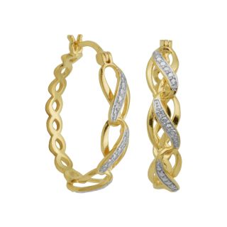 Diamond Accent Infinity Link Hoop Earrings, Womens