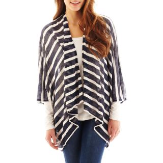 MIXIT Textured Striped Wrap, Navy, Womens