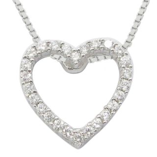 CT. T.W. Diamond Heart Sterling Silver Pendant, Womens