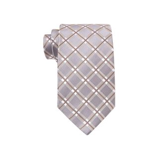 Stafford Wicker Park Grid Tie, Taupe, Mens