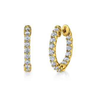 Diamonore Simulated Diamond Hoop Earrings, Yellow/Gold, Womens