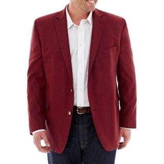 Stafford Hopsack Blazer Big and Tall, Burgundy, Mens