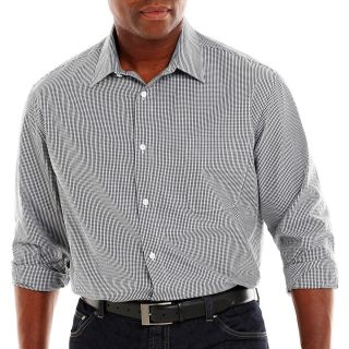 CLAIBORNE Woven Shirt Big and Tall, Black/White, Mens