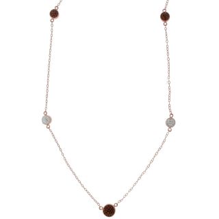 Rose N Chocolate Station Crystal Necklace, Womens