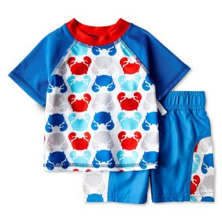 GIGGLE giggleBABY Crab Rashguard and Swim Trunks   Boys newborn 24m, Blue, Blue,