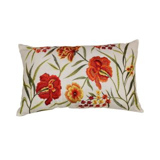 18 Embroidered Floral Decorative Pillow, Warm