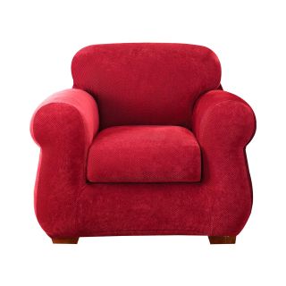 Sure Fit Stretch Piqué 2 pc. Chair Slipcover, Garnet (Red)