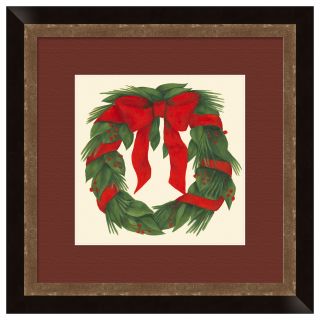 Red Bow on Wreath Framed Print