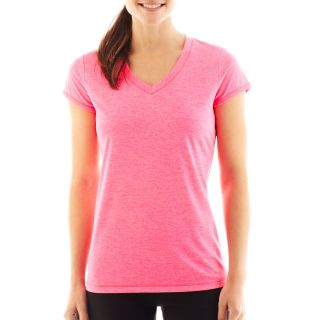 Xersion Short Sleeve Melange Tee, Pink, Womens