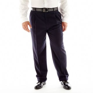 Stafford Travel Pleated Suit Pants  Big and Tall, Navy, Mens