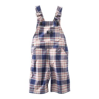 Oshkosh Bgosh Red, White and Blue Plaid Shortalls   Boys 3m 24m, Multi Plaid,