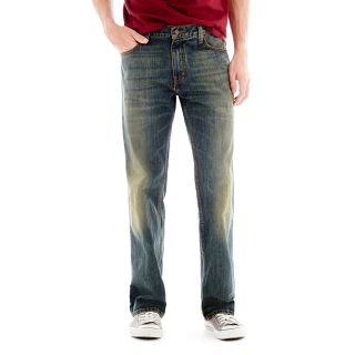 ARIZONA Original Straight Medium Tint Jeans, Lt Vintage Destroy, Mens