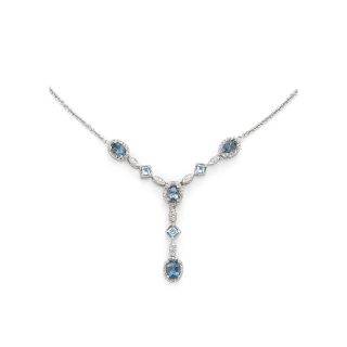 Genuine London Blue Topaz Necklace, White, Womens