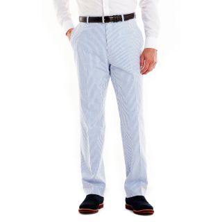 Stafford Blue Seersucker Cotton Pants, Mens