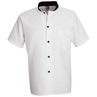 Chef Designs Black Trim Cook Shirt, White