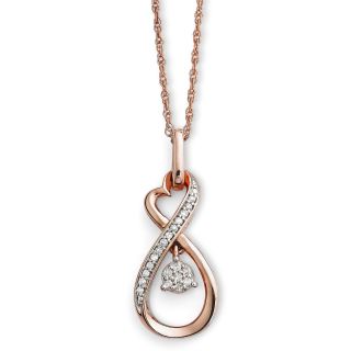 1/10 CT. T.W. Diamond Infinity Heart Pendant, Womens