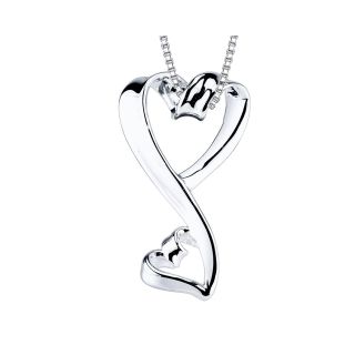 Love Grows Sterling Silver Double Heart Pendant, Womens