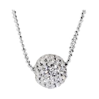 Sterling Silver Crystal Ball Double Chain Pendant, Womens